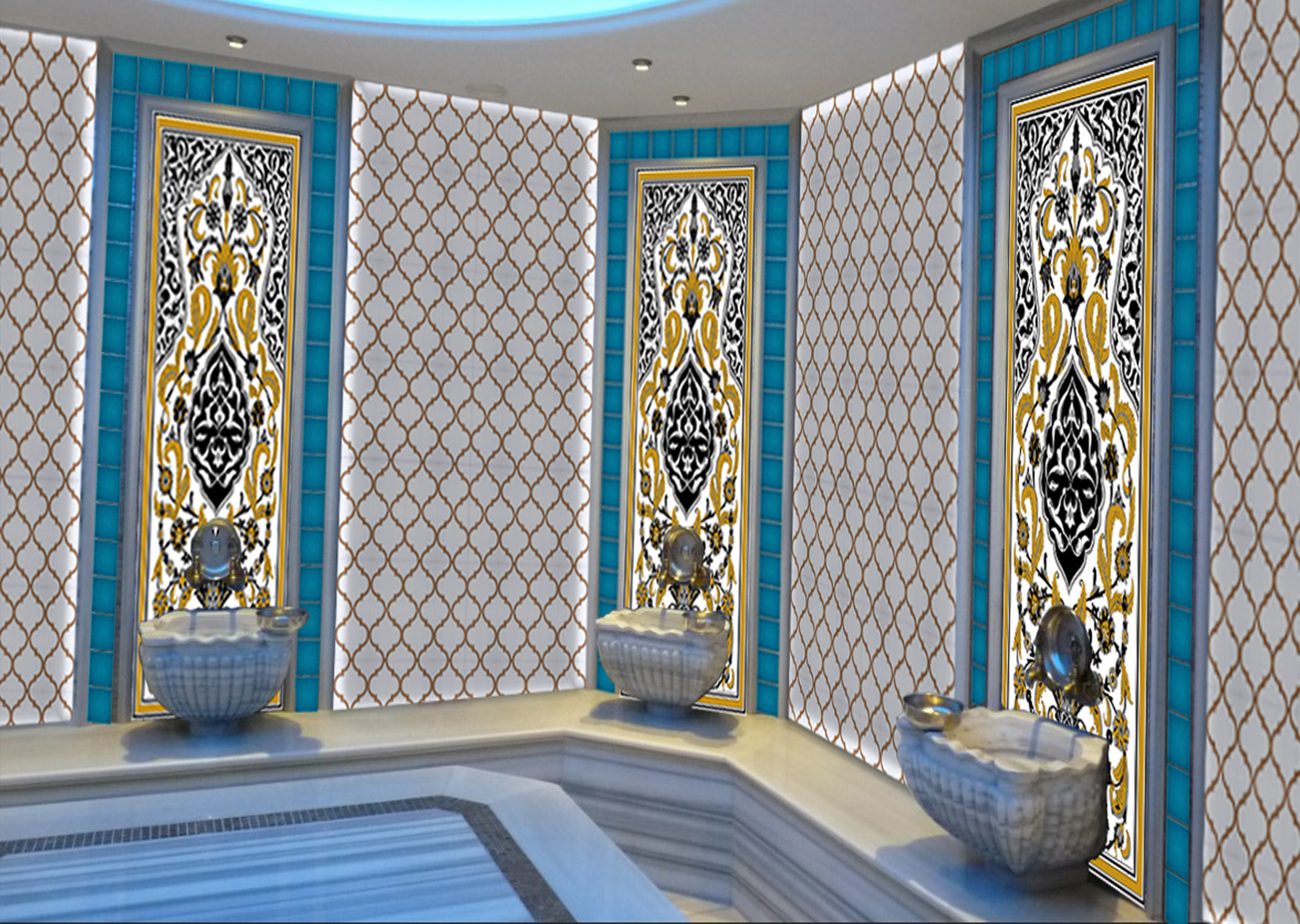 El İşi Hamam Panoları-Kütahya Çini